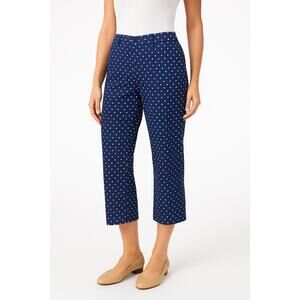 Chaps Pants Womens‎ Size 12 Navy White Polka Dot Classic Preppy